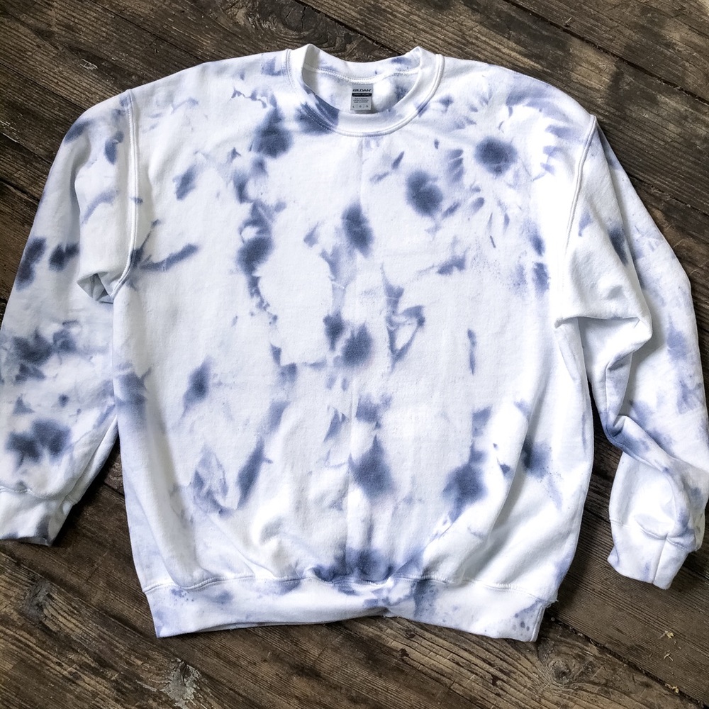 Navy Blue Marble Tie Dye Sweatshirt